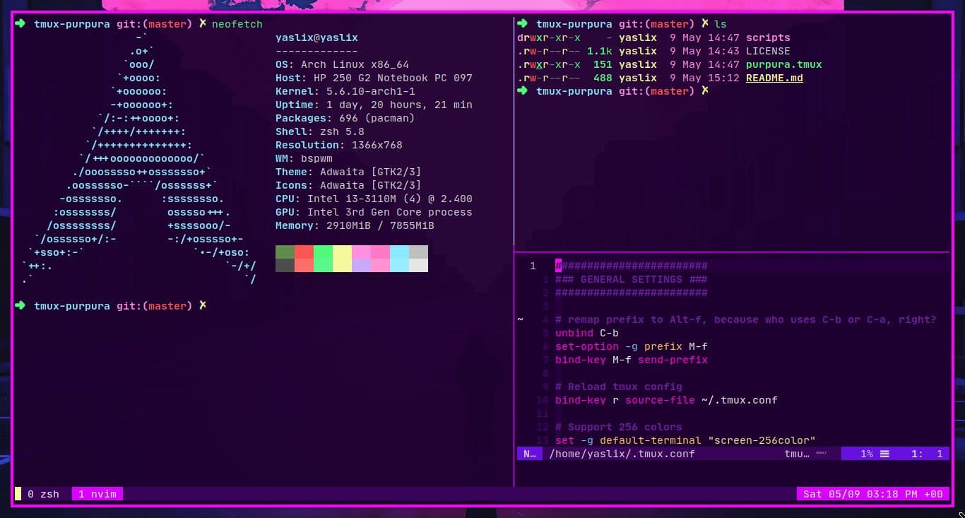 Tmux Purpura screenshot 1